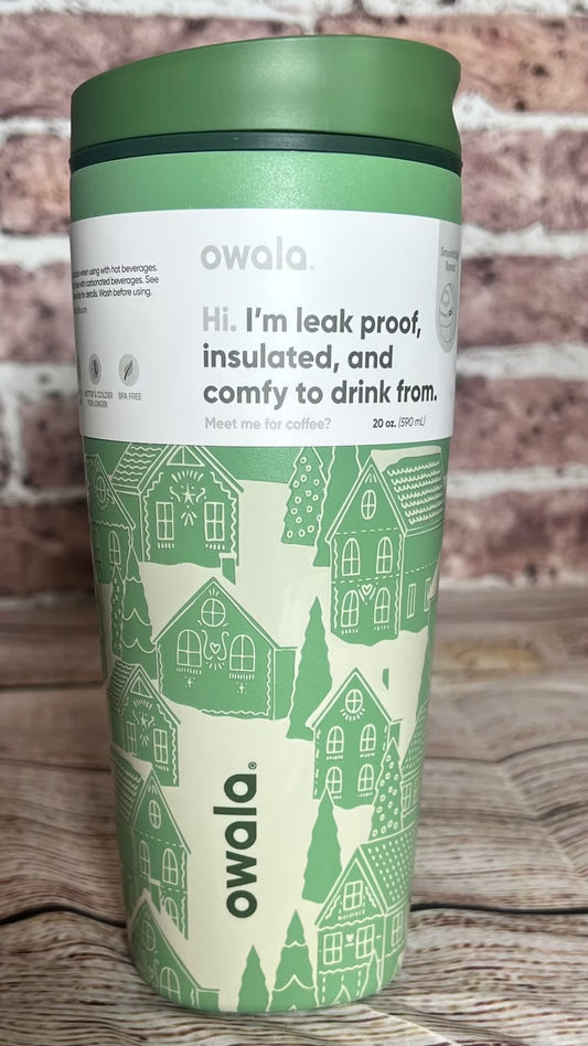 Owala de 20 oz para café color verde casitas